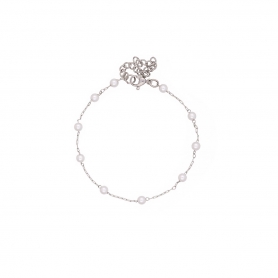 Βραχιόλι αλυσίδα Excite Fashion Jewellery  με περλίτσες σε  ασημί χρώμα από ανοξείδωτο ατσάλι.    B-1522-03-39