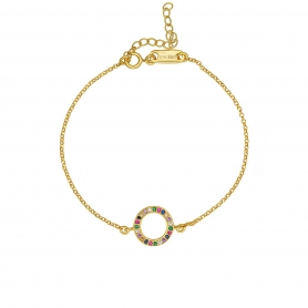 Βραχιόλι Excite fashion Jewellery απο επιχρυσωμένο ασήμι 925 με πολύχρωμα ζιργκόν. B-17-MYLT-65