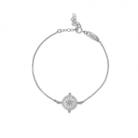 Βραχιόλι Excite Fashion Jewellery επιπλατινωμένο ασήμι 925, μοτίφ με αστεράκι και λευκά ζιργκόν. B-25-S-75