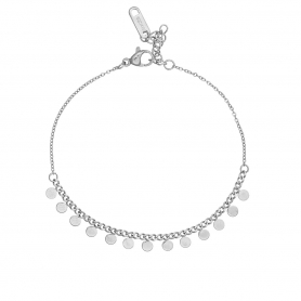 Βραχιόλι Excite fashion Jewellery αλυσίδα με κρεμαστά  φλουράκια από ανοξείδωτο ατσάλι.  B-79-35S