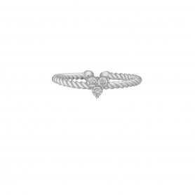 Δαχτυλίδι Excite Fashion Jewellery  επιπλατινωμένο ασήμι 925, στριφτό με λευκά ζιργκόν. D-24-AS-S-6