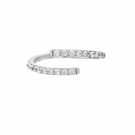 Δαχτυλίδι Excite Fashion Jewellery ανοιχτό βεράκι με λευκά  ζιρκγκόν από επιχρυσωμένο ασήμι 925. D-28-AS-S-79