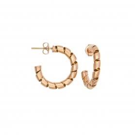 Σκουλαρίκια Excite  Fashion Jewellery κρίκοι σπιράλ από ροζ χρυσό ανοξείδωτο ατσάλι. E-65-46-RG