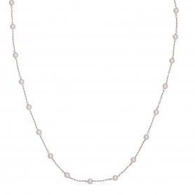  Κολιέ  Excite Fashion Jewellery ροζάριο με πέρλες, και αλυσίδα από ατσάλι.  K-1508-03-55