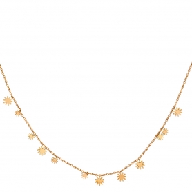 Κολιέ Excite Fashion Jewellery ροζ χρυσό με κρεμαστά στοιχεία από ανοξείδωτο ατσάλι N-65-62G