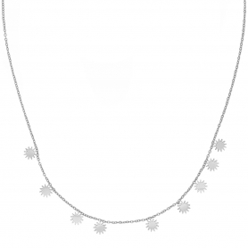 Κολιέ Excite Fashion Jewellery  με κρεμαστά στοιχεία από επιπλατινωμένο  ανοξείδωτο ατσάλι. N-69-66S