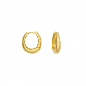 Σκουλαρίκια Excite Fashion Jewellery οβάλ κρίκοι μπούλ  από επιχρυσωμένο ασήμι 925. S-73-G-15