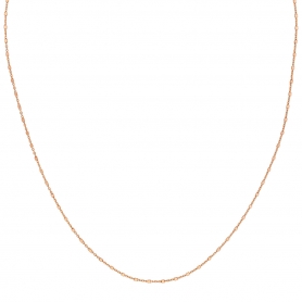 Κολιέ αλυσίδα Excite Fashion Jewellery με μικρά τετράγωνα στοιχεία από ροζ χρυσό  ασήμι 925 19RG