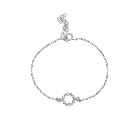Βραχιόλι  Excite Fashion Jewellery dots με λευκά ζιργκόν από επιπλατινωμένο ασήμι 925. B-33-AS-S-6