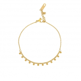 Βραχιόλι Excite fashion Jewellery  με κρεμαστά στρογγυλά μοτίφ, από επιχρυσωμένο ανοξείδωτο ατσάλι B-6-42-G
