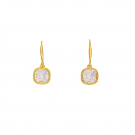 Χειροποίητα επιχρυσωμένα σκουλαρίκια Excite Fashion Jewellery με κρύσταλλα Swarovski. S-853-01-25-69