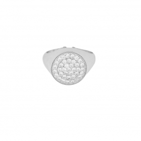 Σεβαλιέ δαχτυλίδι Excite Fashion Jewellery με λευκά ζιργκόν από επιπλατινωμένο ασήμι 925. D-52-03-14