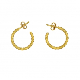 Σκουλαρίκια Excite Fashion Jewellery κρίκοι γυριστοί από επιχρυσωμένο ασήμι 925.S-5-G-89
