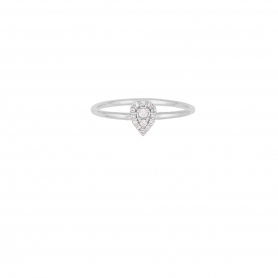 Δαχτυλίδι σταγόνα Excite Fashion Jewellery στολισμένο με λευκά ζιργκόν από επιχρυσωμένο ασήμι 925. D-69-AS-S-5