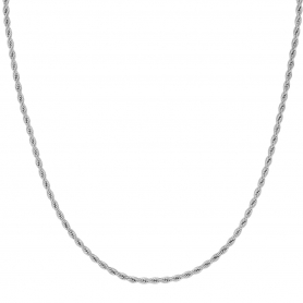 Κολιέ στριφτή αλυσίδα, Excite Fashion Jewellery  μεσαίου μήκους από επιπλατινωμένο ανοξείδωτο ατσάλι.  N-YH2027A-S-45