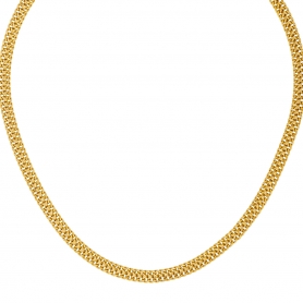 Κολιέ διπλή αλυσίδα κουρμέτ Excite Fashion Jewellery από επιχρυσωμένο ανοξείδωτο ατσάλι. N-YH106A-G-65