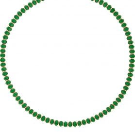 Κολιέ choker ριβιέρα Excite Fashion Jewellery με οβάλ πράσινα ζιργκόν από ανοξείδωτο επιχρυσωμένο ατσάλι. N-YH584A-GREEN-G-145