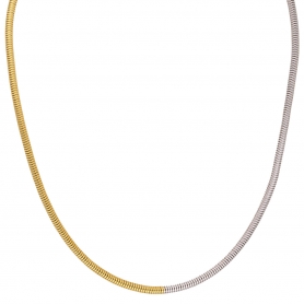Κολιέ φίδι δίχρωμη αλυσίδα  Excite Fashion Jewellery (χρυσή και ασημένια ) από ανοξείδωτο επιχρυσωμένο ατσάλι. N-YH678A-G-89