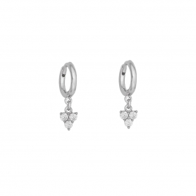 Σκουλαρίκια κρικάκια Excite Fashion Jewellery με κρεμαστό μοτίφ με ζιργκόν από επιπλατινωμένο ασήμι 925.S-10-S-65