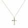 Κολιέ σταυρός της Excite Fashion Jewellery,  στολισμένος με πολύχρωμα  ζιργκόν  από επιχρυσωμένο ασήμι 925.  K-117-AS-MYLTI-13