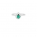 Δαχτυλίδι Excite Fashion Jewellery, ροζέτα, με πράσινη σταγόνα και λευκά ζιργκόν, από επιπλατινωμένο ασήμι 925. D-46-PRAS-S-99