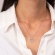 Κολιέ MOM - MAMA σε σχέδιο καρδιά excite fashion jewellery απο επιπλατινωμένο ασήμι 925 και λευκά ζιργκον K-127-AS-S-105