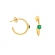 Κρικάκια Excite fashion jewellery απο επιπλατινωμένο ασήμι 925 με πράσινο ζιργκόν.S-106-PRAS-G-83