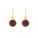 Χειροποίητα σκουλαρίκια Excite Fashion Jewellery με βυσσινί κρύσταλλο από επιχρυσωμένο ατσάλι S-1726-01-24-5