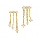 Κομψά, κρεμαστά, ασύμμετρα σκουλαρίκια με αλυσιδίτσα και λευκά ζιργκόν, από επιχρυσωμένο ασήμι 925, της Excite Fashion Jewellery. S-73-G