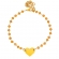 Βραχιόλι της Excite Fashion Jewellery, επίχρυση καρδιά δεμένη με μελί  κρυσταλλάκια, σε αλυσίδα από ανοξείδωτο ατσάλι. B-1800-04