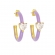 Μοβ κρίκοι με σμάλτο, και καρδιά με λευκό κρύσταλλο, από ανοξείδωτο επιχρυσωμένο ατσάλι, της Excite Fashion Jewellery. E-1205A-PURPLE-65