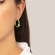 Πράσινοι κρίκοι με σμάλτο, καρδιά με λευκό κρύσταλλο, από ανοξείδωτο επιχρυσωμένο ατσάλι, της Excite Fashion Jewellery. E-1205A-GREEN-65