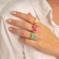Δαχτυλίδι καρδιά με πράσινο σμάλτο από επιχρυσωμένο ανοξείδωτο ατσάλι της Excite Fashion Jewellery. R-1662A-GREEN