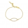 Κομψό βραχιόλι Excite Fashion Jewellery οβάλ κρίκος με λευκά ζιργκόν απο επιχρυσωμένο ασήμι 925. B-49-AS-G-75
