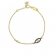 Βραχιόλι  Excite Fashion Jewellery οβάλ ματάκι με μπλέ και  λευκό ζιργκόν απο επιχρυσωμένο ασήμι 925.B-11-5-G-59