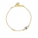 Βραχιόλι  Excite Fashion Jewellery οβάλ ματάκι με λευκά και ένα μπλέ ζιργκόν απο επιχρυσωμένο ασήμι 925.B-11-6-G-59