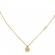 Necklace with round motif and white cubic zirconia made of gold plated sterling silver.K-7-AS-G-81
