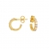 Σκουλαρίκια Excite Fashion Jewellery, καρφωτά κρικάκια  με λευκά ζιργκόν από επιχρυσωμένο ασήμι 925. S-79-AS-G-75