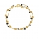 Βραχιόλι διπλό Excite fashion Jewellery από  ατσάλι με επίχρυση αλυσίδα και ροζάριο με μαύρες χάντρες. B-1186-01-06-5