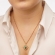 Κολιέ Excite Fashion Jewellery  κρεμαστό μοτιφ  με πράσινη πέτρα  απο ροζ χρυσό ανοξείδωτο ατσάλι. N-69-73RG