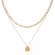 Κολιέ Excite Fashion Jewellery διπλό ροζ χρυσόμε αλυσίδες και κρεμαστό μοτίφ από ανοξείδωτο ατσάλι. N-75-71RG