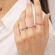 Στριφτό δαχτυλίδι Excite Fashion Jewellery με τρία γαλάζια  ζιργκόν από επιπλατινωμένο ασήμι 925 D-24-AQUA-S-65