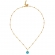 Κολιέ Excite fashion jewellery με γαλάζιο ματάκι και αλυσίδα από επιχρυσωμένο ατσάλι με μπίλιες. K-1600-01-14-59