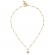 Κολιέ Excite fashion jewellery με λευκό ματάκι και αλυσίδα από επιχρυσωμένο ατσάλι με μπίλιες. K-1600-01-17-59