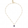 Κολιέ Excite fashion jewellery μπλέ ματάκι μουράνο και αλυσίδα  με μπίλιες από επιχρυσωμένο ατσάλι. K-1600-01-21-59