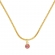 Κολιέ Excite fashion jewellery με ροζ ματάκι και αλυσίδα, λεπτή, πλεχτή απο επιχρυσωμένο ατσάλι.  K-1601-01-11-79