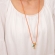 Κολιέ Excite fashion jewellery με μεταξωτό πορτοκαλί  μακρύ κορδόνι, και κρεμαστά μοτίφ με σμάλτο. K-1640-01-22-6