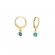 Σκουλαρίκια Excite Fashion Jewellery κρικάκια από επίχρυσο ατσάλι με κρεμαστό γαλάζιο ματάκι μουράνο S-1611-01-30-45