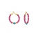 Σκουλαρίκια Excite fashion jewellery  κρίκοι με φούξια κρυσταλλάκια χάντρες, ματάκι, και επίχρυσες χάντρες. S-1616-01-32-65