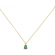 Μονόπετρο κολιέ Excite Fashion Jewellery σχέδιο σταγόνα από  επιχρυσωμένο ασήμι 925 με πράσινο ζιργκόν. K-30-PRAS-G-105